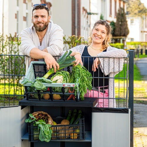 Die grüne Kiste des Vereins foodsharing.